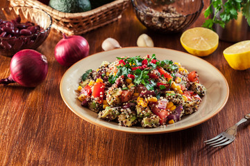 Mexican salad with quinoa and vegetables