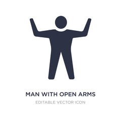 man with open arms icon on white background. Simple element illustration from General concept.