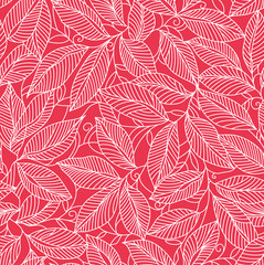 Japanese Tiny Leaf Art Seamless Pattern