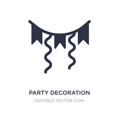 party decoration icon on white background. Simple element illustration from General concept.