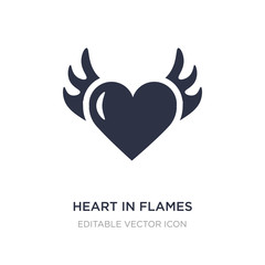 heart in flames icon on white background. Simple element illustration from General concept.