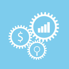 Gear with business icon, teamwork concept