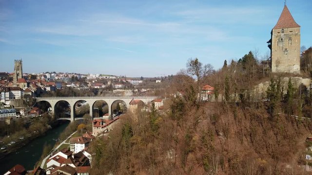 A warm spring day in Fribourg Switzerland
