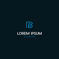 Letter B Outlines Modern Techno Creative Design Logo