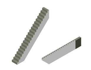 Stairway. Isolated on white background. 3d Vector illustration.