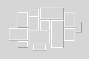Collection of black frames. Picture frame vector