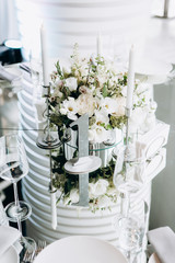 Wedding table decoration and table setting