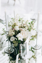 Wedding table decoration and table setting