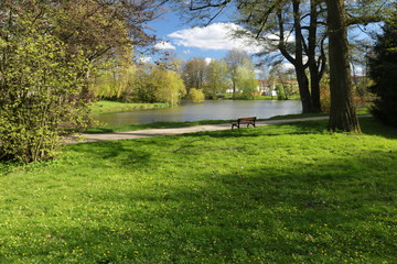 チェコ　テルチ　城のある風景