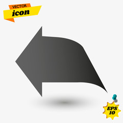 Back Arrow icon vector. Back Arrow icon Isolated on background. Vector illustration.