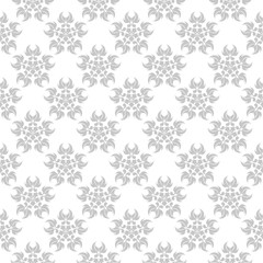 Floral gray seamless design. Monochrome background
