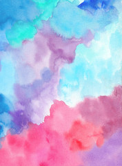 Hand-painted colorful watercolor texture. Abstract background.