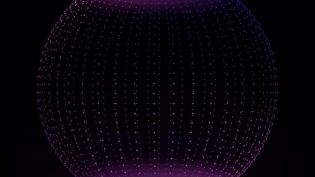 Circle Ball Dots Particle Design. Sphere Of Spinning Points, Particles. Loop animation
