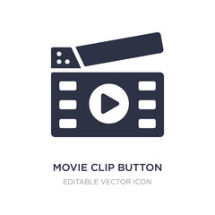 movie clip button icon on white background. Simple element illustration from Multimedia concept.
