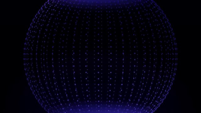 Circle Ball Dots Particle Design. Sphere Of Spinning Points, Particles. Loop animation