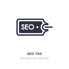 seo tag icon on white background. Simple element illustration from Multimedia concept.