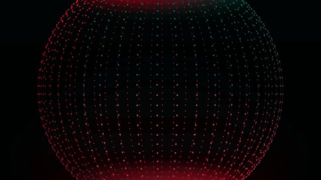Circle Ball Dots Particle Design. Sphere Of Spinning Points, Particles. Loop animation