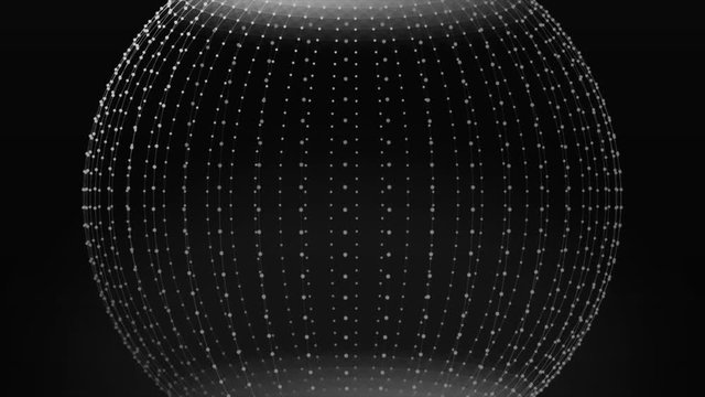 Circle Ball Dots Particle Design. Sphere Of Spinning Points, Particles. Loop animation