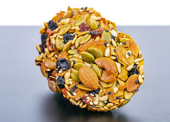 Healthy whole grain cookies with several nut