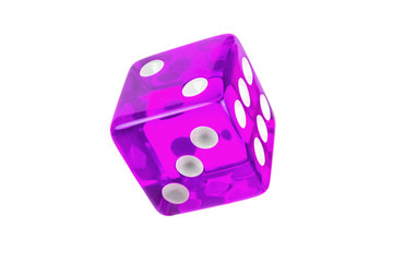 Purple glass bone isolated on white without shadow.