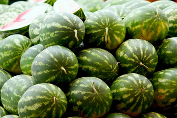 Fototapeta na wymiar Watermelons at the farmer's market