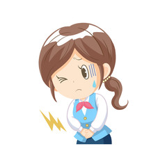 ビジネスウーマン　腹痛