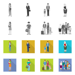 Vector design of character and avatar  logo. Set of character and portrait vector icon for stock.