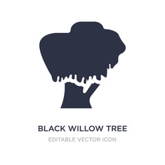black willow tree icon on white background. Simple element illustration from Nature concept.