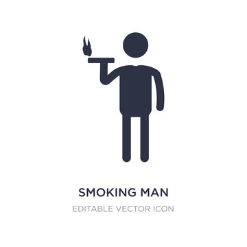 smoking man icon on white background. Simple element illustration from People concept.