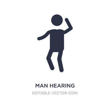 man hearing icon on white background. Simple element illustration from People concept.