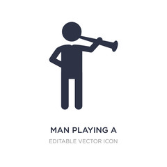 man playing a flute icon on white background. Simple element illustration from People concept.