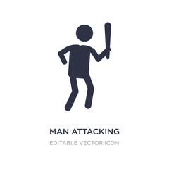 man attacking icon on white background. Simple element illustration from People concept.