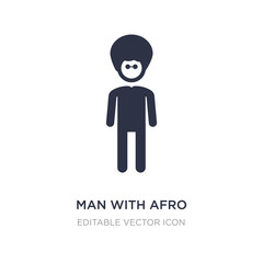 man with afro hair style icon on white background. Simple element illustration from People concept.