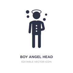 boy angel head icon on white background. Simple element illustration from People concept.