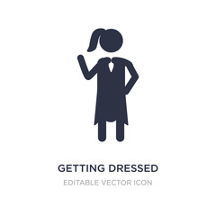 getting dressed icon on white background. Simple element illustration from People concept.