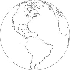 Globe outline America