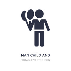 man child and balloons icon on white background. Simple element illustration from People concept.