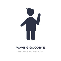 waving goodbye icon on white background. Simple element illustration from People concept.