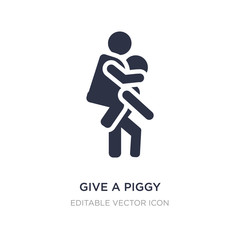 give a piggy back ride icon on white background. Simple element illustration from People concept.