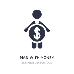 man with money icon on white background. Simple element illustration from People concept.