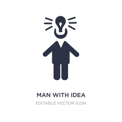 man with idea icon on white background. Simple element illustration from People concept.