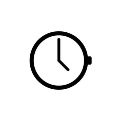 Outline line Clock on white background. Clock icon in trendy flat style. Line design