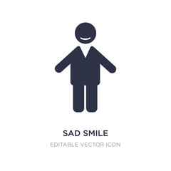 sad smile icon on white background. Simple element illustration from People concept.