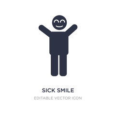 sick smile icon on white background. Simple element illustration from People concept.