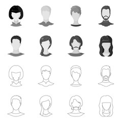 Vector design of professional and photo sign. Set of professional and profile stock vector illustration.