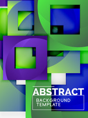 Fototapeta premium Geometric minimal abstract background with multicolored squares composition