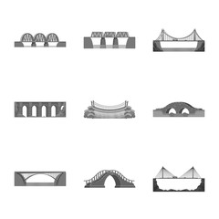 Vector design of design and construct symbol. Collection of design and bridge stock symbol for web.