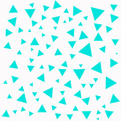 Beautiful turquoise triangles on the white background