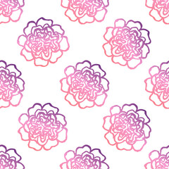 Seamless Pattern With Hand Drawn Peonies