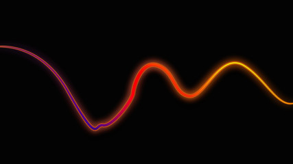 Abstract colorful line on the black background